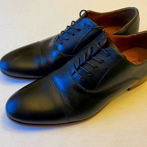 ALDO Size 8 Black Leather Oxford Cap Toe Dress Shoe